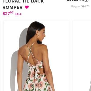 Floral tie back romper